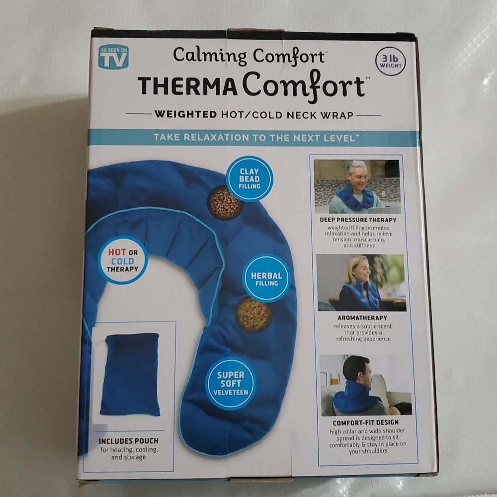 Calming Comfort Thermacomfort 3 LB Weighted Hot/Cold Aromatherapy neck‎ wrap new